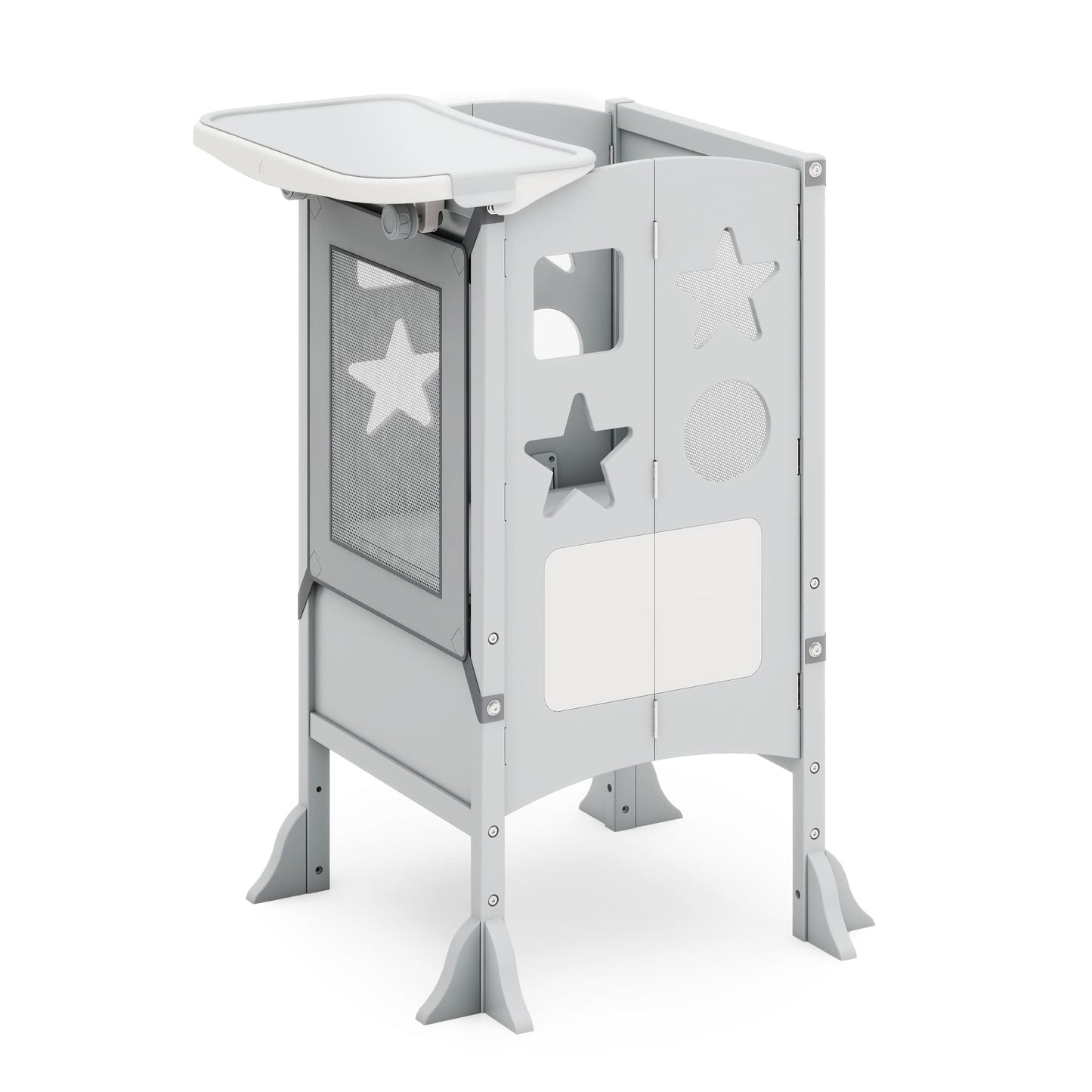 Classic Kitchen Helper Toddler Tower and Mealtime and Play Tray Bundle
