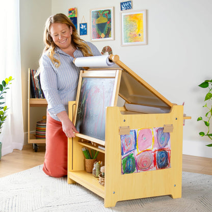 Kids' Desk to Easel Art Cart