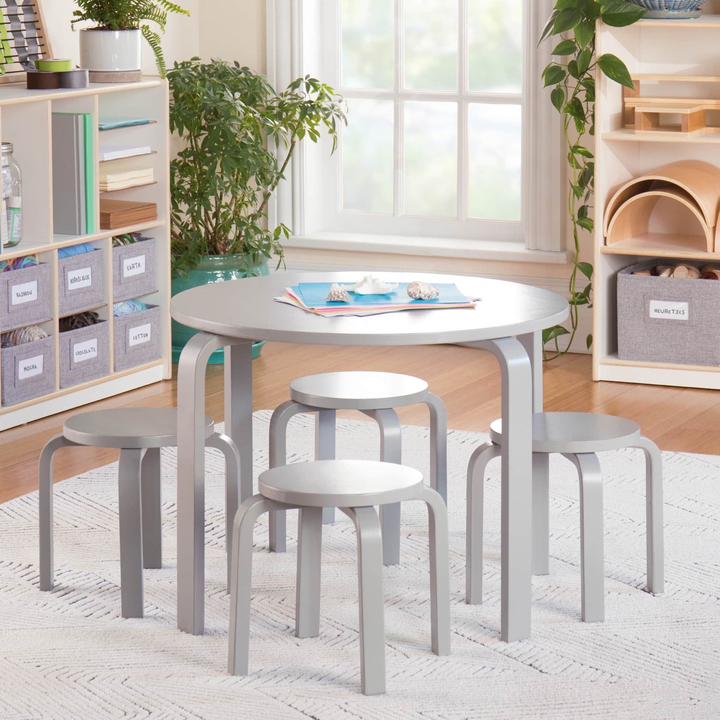Nordic Toddler Table and Stool Set